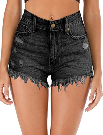 Photo 1 of Haola Womens Ripped Hole Denim Shorts Fashion Raw Hem Distressed High Waisted Shorts
SIZE SMALL 