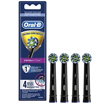 Photo 1 of Oral-b Crossaction Electric Toothbrush Replacement Brush Head Refills, Black, 4 Count
