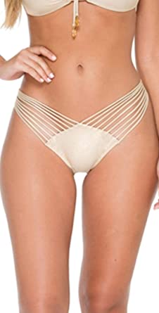 Photo 1 of Luli Fama Women's Cosita Buena Strappy Brazilian Ruched Back Bikini Bottom
SIZE SMALL 