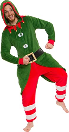 Photo 1 of Elf Christmas Costume Slim One Piece - Plush Novelty Holiday Jumpsuit by Silver Lilly
SIZE M