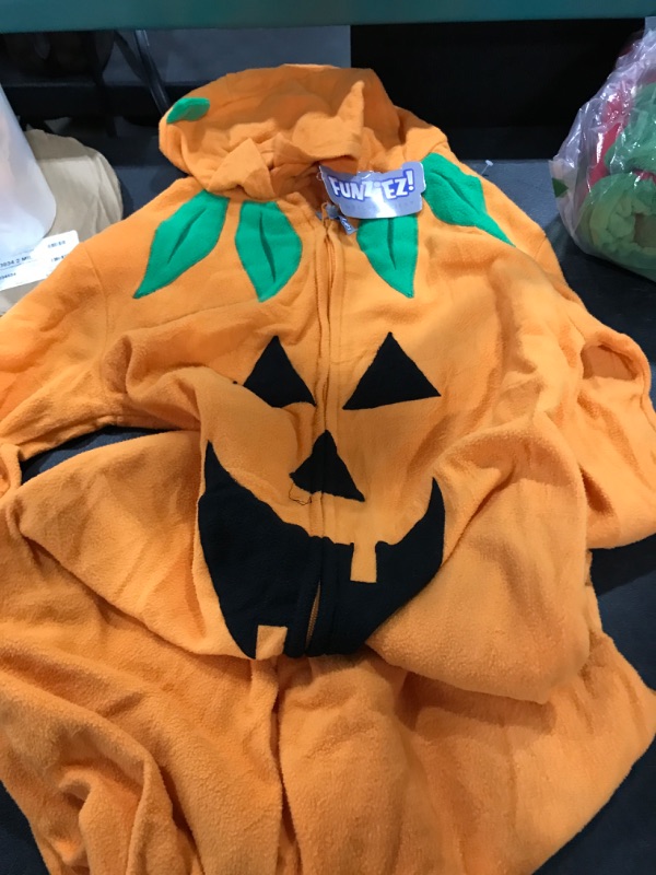 Photo 2 of FUNZIEZ! Pumpkin Jack O Lantern Costume - One Piece Novelty Jumpsuit
SIZE XS 