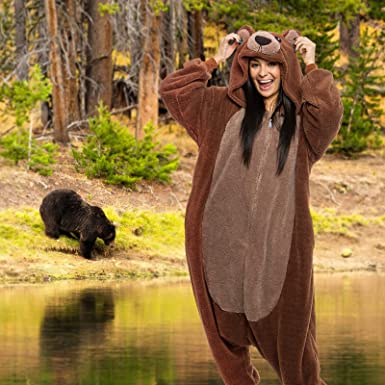 Photo 1 of FUNZIEZ! Adult Unisex Sherpa Bear Plush One Piece Animal Costume - Comfortable Jumpsuit
SIZE X LARGE 