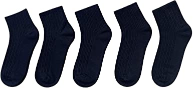 Photo 1 of Bamboo Stretch Kids Ankle Sochool Kids Crew Socks Breathable Boy Girl 5 Pairs
