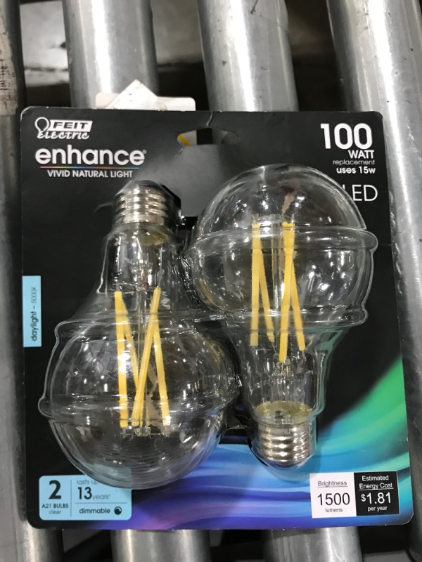 Photo 2 of 100-Watt Equivalent A21 Dimmable CEC 90+ CRI Indoor LED Light Bulb, Daylight (2-Pack)
