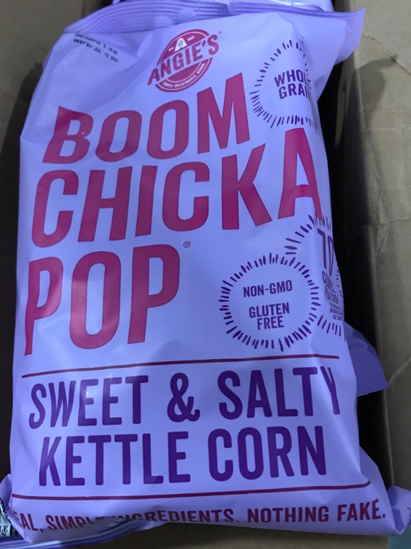 Photo 3 of 4 pack expires 7/2021 Angie's Boomchicka Kettle Corn Sweet & Salty - 7.0 Oz
