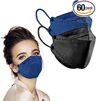 Photo 1 of 60PCS KF94 Mask, 3D Fish Type Masks for Adult, Protective Face Shield Mask 4 Layer with Adjustable Nose Clip Men Women Black Navy
PACK OF 2 