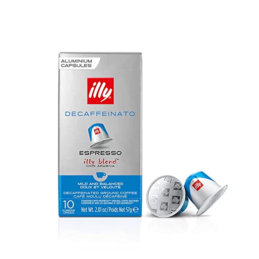 Photo 1 of BEST BY 08-24-2022 -illy Espresso Single Serve Coffee Compatible Capsules, 100% Arabica Bean Signature Italian Blend, Classico Decaffeinated Medium Roast, 10 Count
