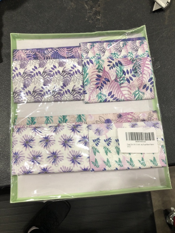 Photo 2 of CEYOU Zyoug 12pcs 18x 10.5 inches (46 x 27 cm) 100 percent Cotton Fabric with 12 Different Pattern, Precut Fat Eighth Bundle Fabric for Patchwork DIY Craft Sewing (Purple Flower Pattern)
