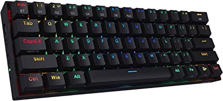 Photo 1 of Redragon K530 Pro Draconic 60% Wireless RGB Mechanical Keyboard, Bluetooth/2.4Ghz/Wired 3-Mode 61 Keys Compact Gaming Keyboard w/100% Hot-Swap Socket, Free-Mod Plate Mounted PCB & Tactile Brown Switch
