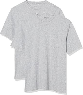 Photo 1 of Amazon Essentials Men's Regular-Fit Short-Sleeve Crewneck Pocket T-Shirt, Pack of 2
SMALL 