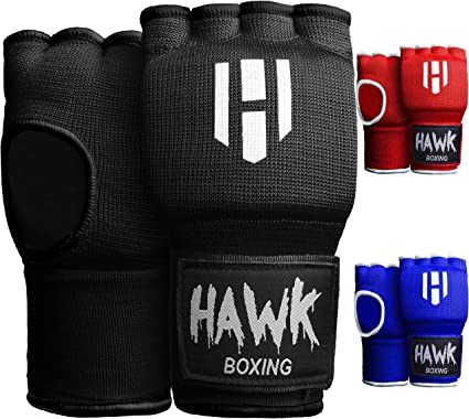 Photo 1 of Hawk Padded Inner Gloves Training Gel Elastic Hand Wraps for Boxing Gloves Quick Wraps Men & Women Kickboxing Muay Thai MMA Bandages Fist Knuckle Wrist Wrap Protector Handwraps (Pair)
