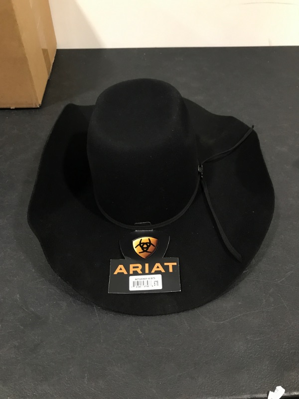 Photo 2 of Ariat Mens Wool Punchy Crown Cowboy Brim 2 Cord Band Western Hat 6 7-8 
