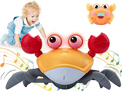 Photo 1 of Growinlove Crawling Crab Baby Toy, Interactive Tummy Time Crab Toy with Music, Lights and Obstacle Avoidance Feature, USB Rechargeable Dancing Toy for Babies Boys Girls
