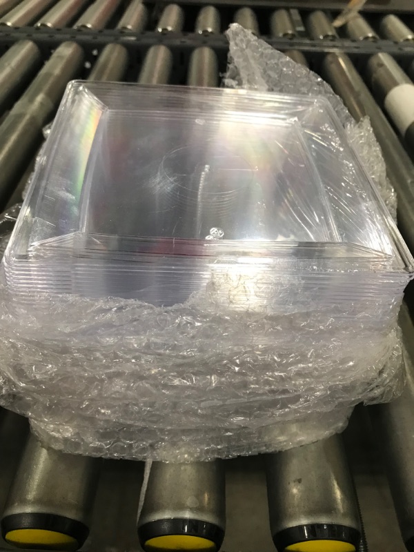 Photo 2 of 6.5" Clear Square Plates (50 Count)
