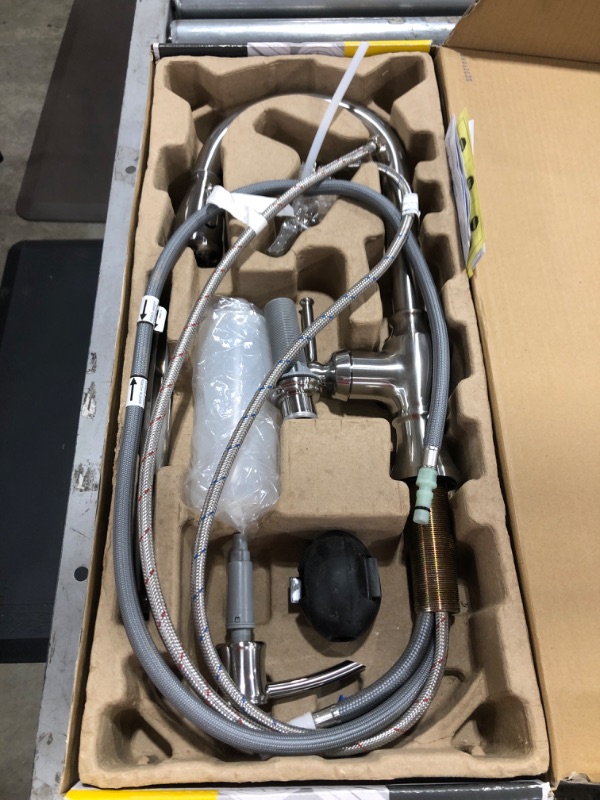 Photo 4 of AMERICAN STANDARD Marchand Single Handle Pull-Down Sprayer Kitchen Faucet in Stainless Steel. OPEN BOX. PRIOR USE.
