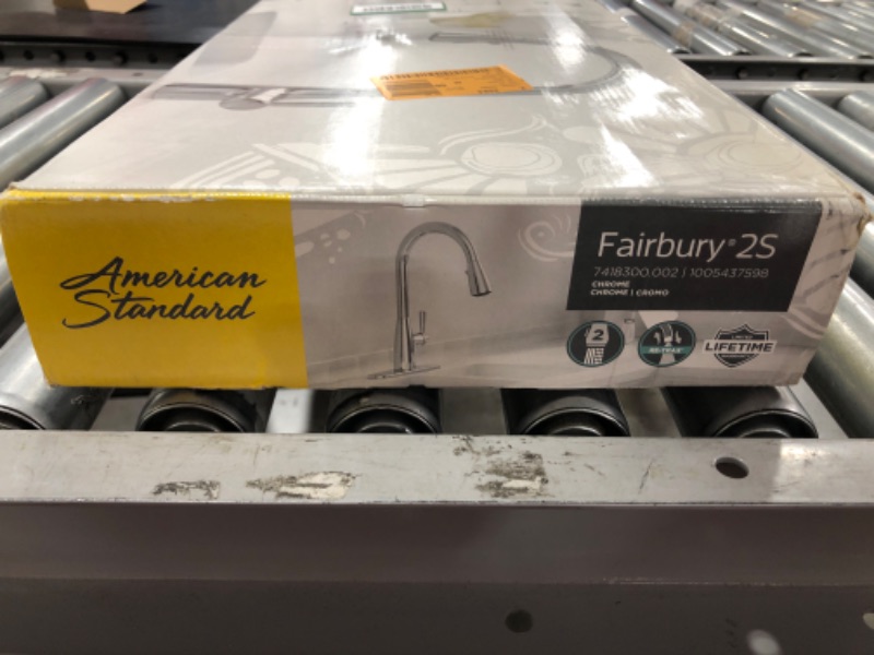 Photo 7 of AMERICAN STANDARD Fairbury 2S Single-Handle Pull-Down Sprayer Kitchen Faucet in Polished Chrome. OPEN BOX. PRIOR USE. 
