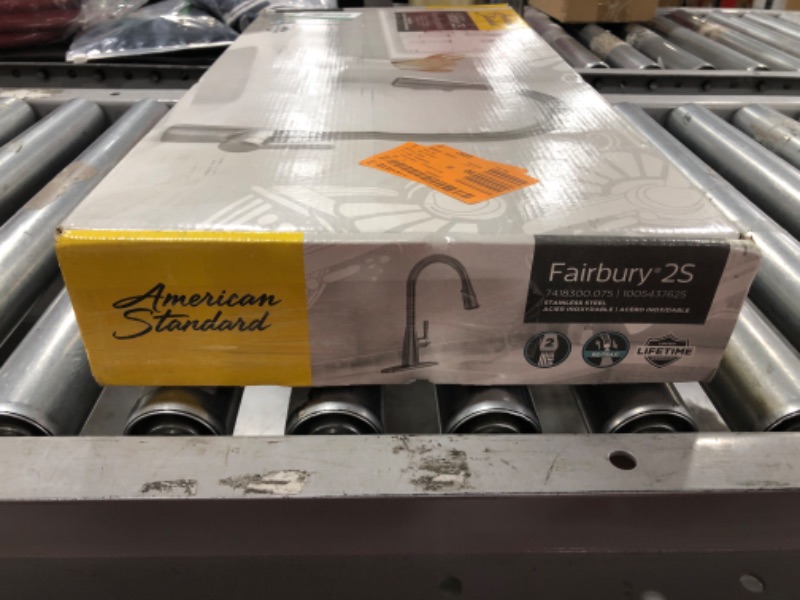 Photo 7 of AMERICAN STANDARD Fairbury 2S Single-Handle Pull-Down Sprayer Kitchen Faucet in Stainless Steel. OPEN BOX. PRIOR USE.
