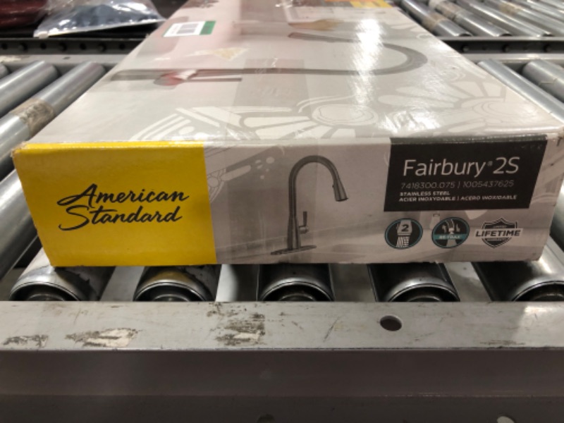 Photo 7 of AMERICAN STANDARD Fairbury 2S Single-Handle Pull-Down Sprayer Kitchen Faucet in Stainless Steel. OPEN BOX. PRIOR USE.
