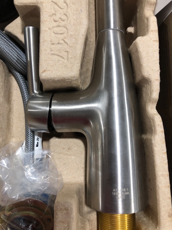 Photo 6 of AMERICAN STANDARD Fairbury 2S Single-Handle Pull-Down Sprayer Kitchen Faucet in Stainless Steel. OPEN BOX. PRIOR USE.
