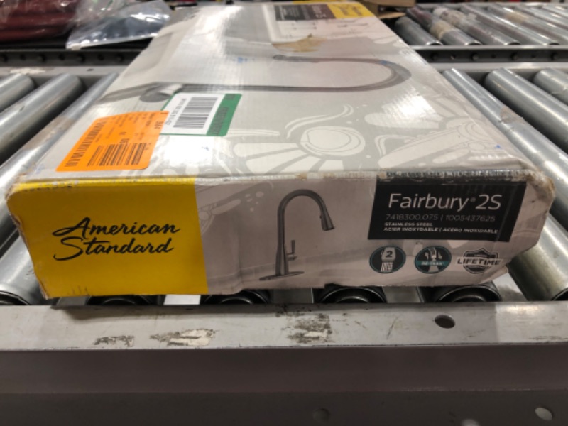 Photo 7 of AMERICAN STANDARD Fairbury 2S Single-Handle Pull-Down Sprayer Kitchen Faucet in Stainless Steel. OPEN BOX. PRIOR USE.
