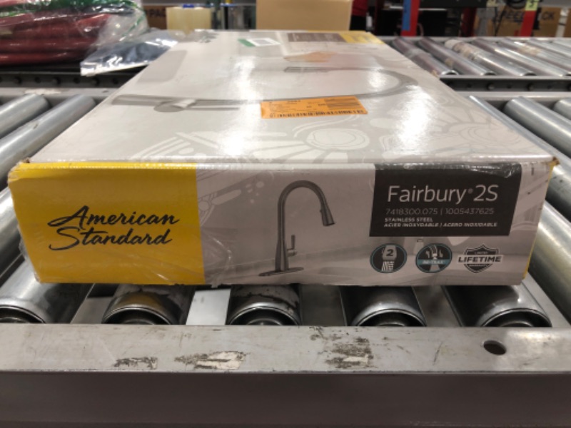 Photo 7 of AMERICAN STANDARD Fairbury 2S Single-Handle Pull-Down Sprayer Kitchen Faucet in Stainless Steel. OPEN BOX. PRIOR USE.
