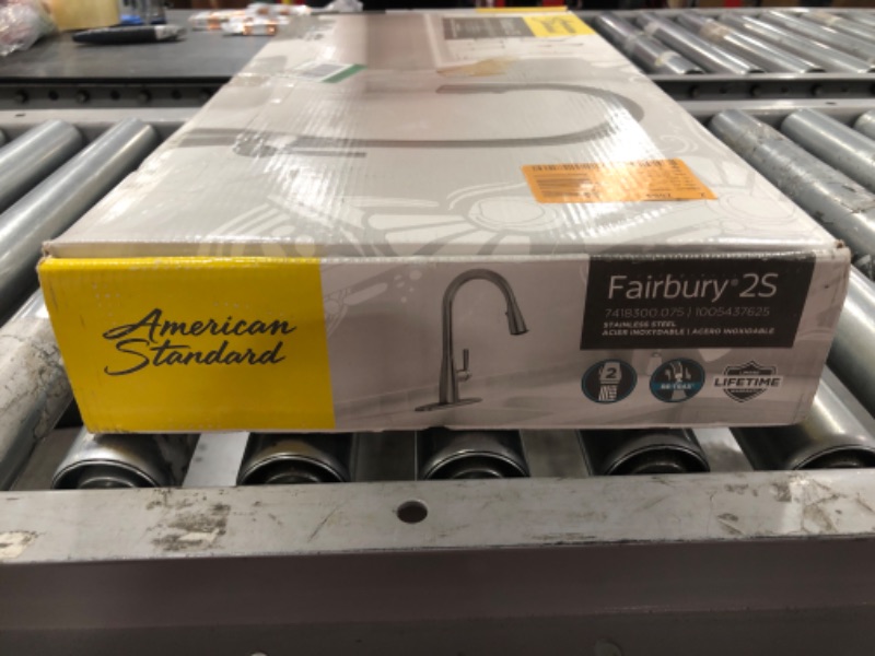 Photo 7 of AMERICAN STANDARD Fairbury 2S Single-Handle Pull-Down Sprayer Kitchen Faucet in Stainless Steel. OPEN BOX. PRIOR USE.
