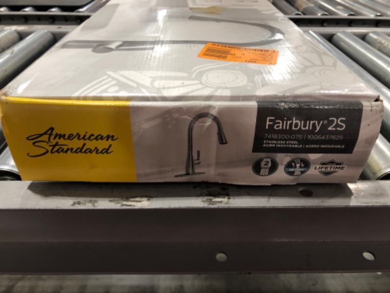 Photo 1 of AMERICAN STANDARD Fairbury 2S Single-Handle Pull-Down Sprayer Kitchen Faucet in Stainless Steel. OPEN BOX. PRIOR USE.
