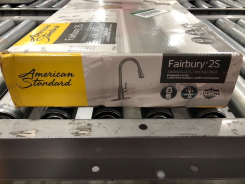 Photo 7 of AMERICAN STANDARD Fairbury 2S Single-Handle Pull-Down Sprayer Kitchen Faucet in Stainless Steel. OPEN BOX. 
