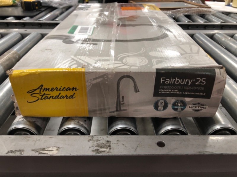 Photo 7 of AMERICAN STANDARD Fairbury 2S Single-Handle Pull-Down Sprayer Kitchen Faucet in Stainless Steel. OPEN BOX. 
