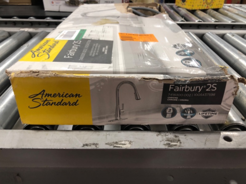 Photo 7 of AMERICAN STANDARD Fairbury 2S Single-Handle Pull-Down Sprayer Kitchen Faucet in Polished Chrome. OPEN BOX. PRIOR USE.
