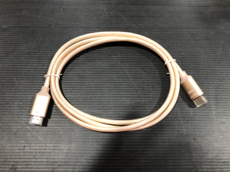 Photo 1 of Amazon Basics 10.2 Gbps High-Speed 4K HDMI Cable with Braided Cord, 6-Foot, Gold
