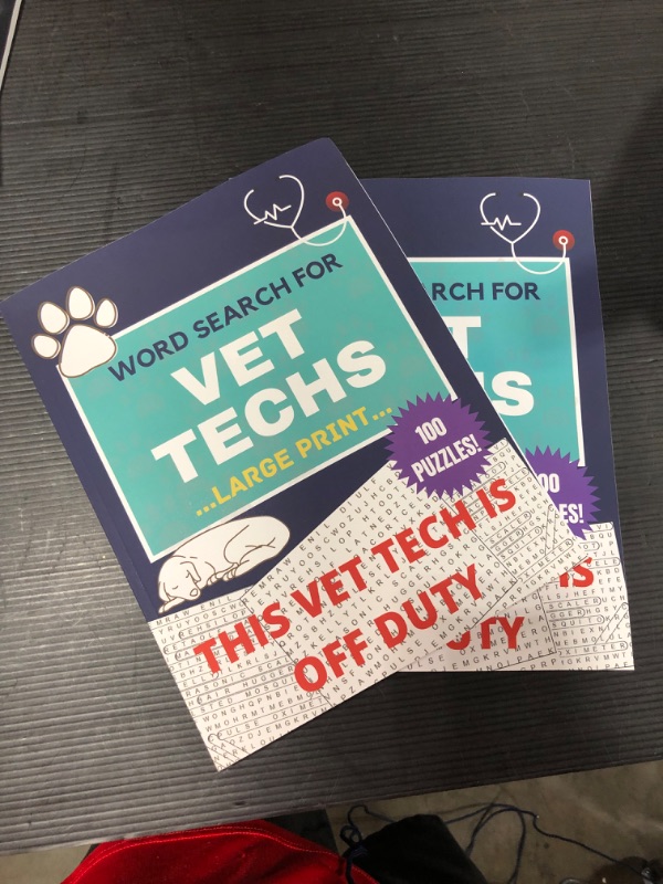 Photo 2 of 2 PK THIS VET TECH IS OFF DUTY 100 LARGE PRINT WORD SEARCH PUZZLES FOR VET TECHS: Wordsearch Puzzle Games With Solutions | vet tech gifts | gift for ... for women / men | vet tech appreciation gifts Paperback – Large Print, April 1, 2021
