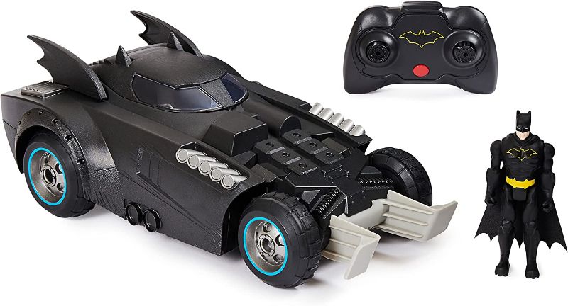 Photo 1 of DC Comics Batman Launch and Defend Batmobile Remote Control Vehicle with Exclusive 4-inch Batman Figure, Kids Toys for Boys
