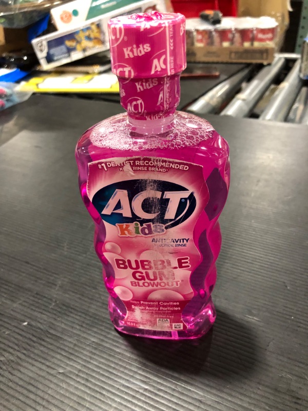 Photo 2 of ACT Kids Anticavity Fluoride Rinse Bubble Gum Blowout 16.9 Fl. Oz.
