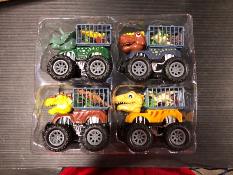 Photo 2 of Dinosaur Transport Car Cars Set Pretend Play Large Trucks Kids