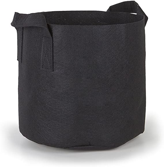 Photo 2 of 247Garden 5-Pack 2-Gallon Aeration Fabric Pot/Plant Grow Bag w/Handles (260 GSM, Black, 7.5H x 8.5D). NEW IN PACKAGE.
