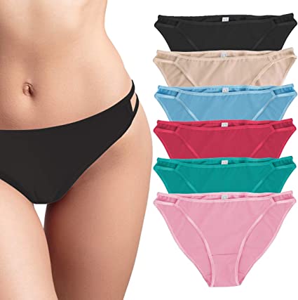 Photo 1 of Jo & Bette 6 Pack String Bikini Underwear for Women, Soft, Sexy Womens Panties, Womens Cotton Underwear. SIZE 7 40-41.
