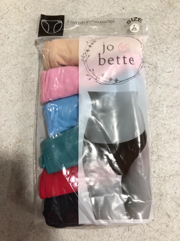 Photo 3 of Jo & Bette 6 Pack String Bikini Underwear for Women, Soft, Sexy Womens Panties, Womens Cotton Underwear. SIZE 7 40-41.
