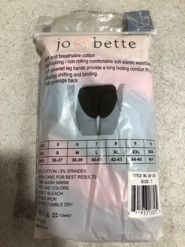 Photo 4 of Jo & Bette 6 Pack String Bikini Underwear for Women, Soft, Sexy Womens Panties, Womens Cotton Underwear. SIZE 7 40-41.
