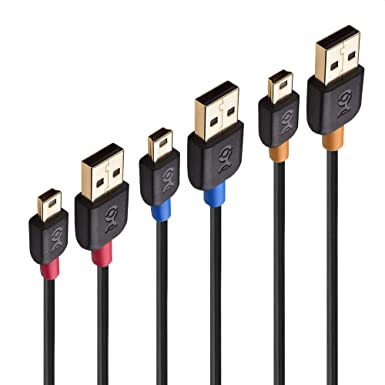 Photo 1 of Cable Matters 3-Pack USB to Mini USB Cable (Mini USB to USB Cable) 6 ft
