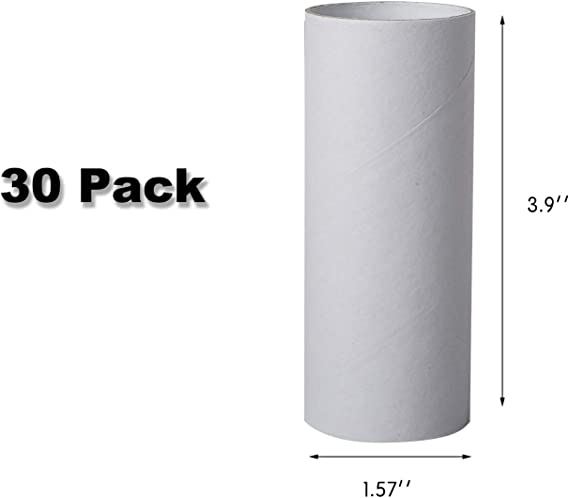 Photo 2 of 30 Pack Craft Rolls - Round Cardboard Tubes - Cardboard Tubes for Crafts - Craft Tubes - Paper Tube for Crafts - 1.57 x 3.9 Inches - White
