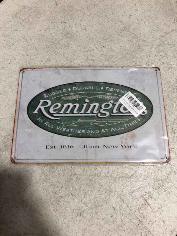 Photo 3 of AMELIA SHARPE Tin Sign Vintage Remington Gun Rifle Hunting in All Weather Wall Decoration 8x12 Inch Tin Sign Retro Decoration Sign Bar Garage Sign
