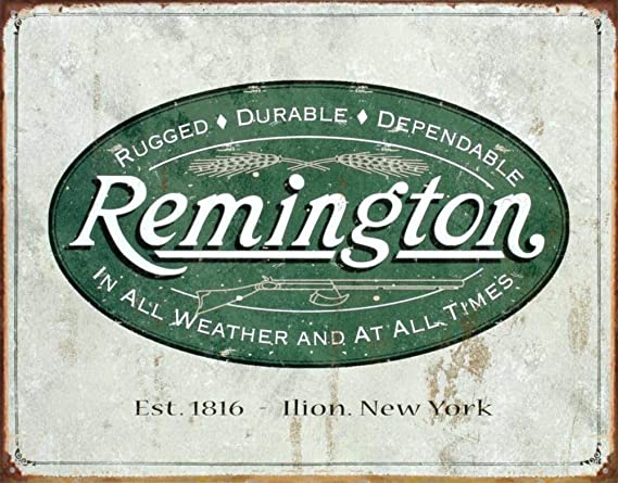 Photo 1 of AMELIA SHARPE Tin Sign Vintage Remington Gun Rifle Hunting in All Weather Wall Decoration 8x12 Inch Tin Sign Retro Decoration Sign Bar Garage Sign
