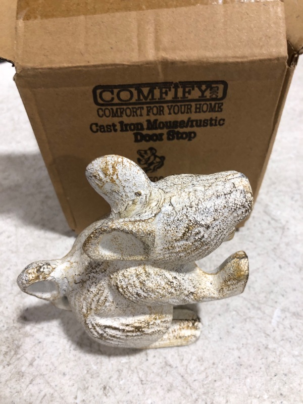 Photo 3 of Cast Iron Mouse Door Stop by Comfify- Decorative Vintage Rustic Door Stop - Heavy Door Wedge - Stop Your Bedroom, Bath and Exterior Doors with Style - Antique White Color
