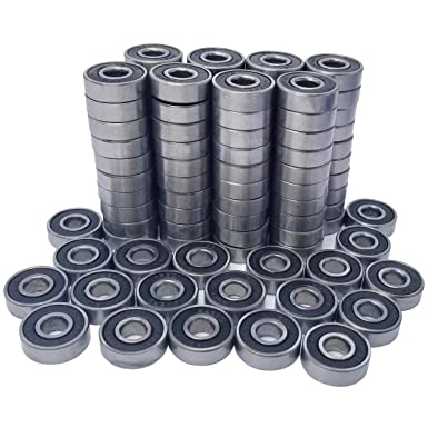 Photo 1 of 100 Pack 608-2RS Skateboard Bearing, Rolling Bearings, 8x22x7mm 608rs Bearing
