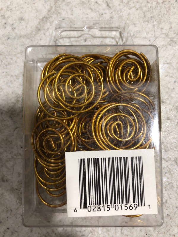 Photo 4 of JAM PAPER Circular Paper Clips - Round Paperclips - Gold - 50/Pack
