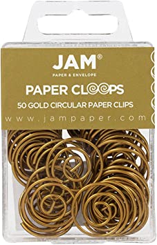 Photo 1 of JAM PAPER Circular Paper Clips - Round Paperclips - Gold - 50/Pack
