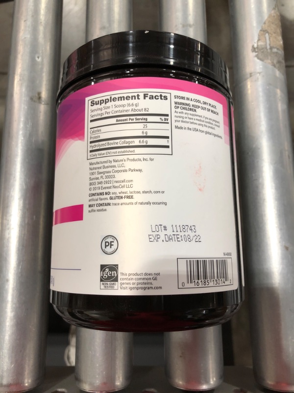 Photo 1 of Neocell Super Collagen Unflavored Dietary Supplement Powder, 19 Oz. BB 08/2022.
