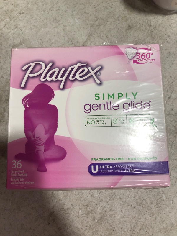 Photo 3 of Playtex Simply Gentle Glide Unscented Tampons, Ultra Absorbency, 36 Count (Pack of 1) (Packaging May Vary)
