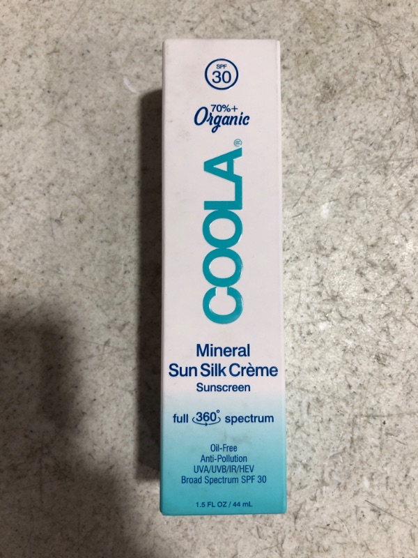 Photo 4 of COOLA Organic Sun Silk Creme and Face Moisturizer with SPF 30, Dermatologist Tested Mineral Sunscreen with Plant-Derived BlueScreen Digital De-Stress Technology, 1.5 Fl Oz
